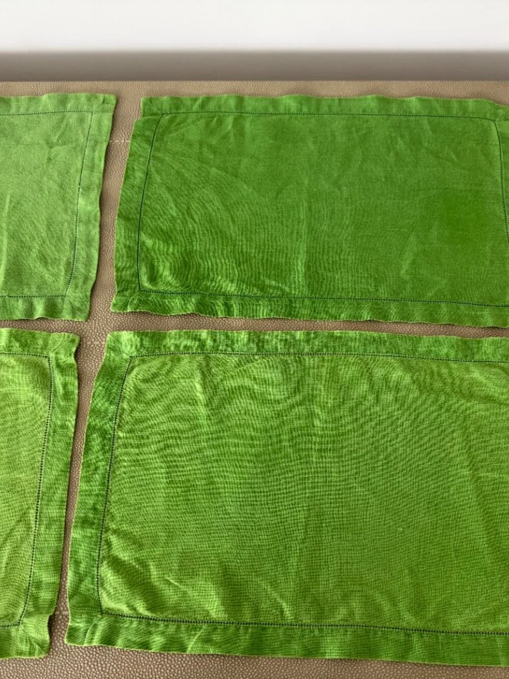 Green Linen Place Mats Set of 4